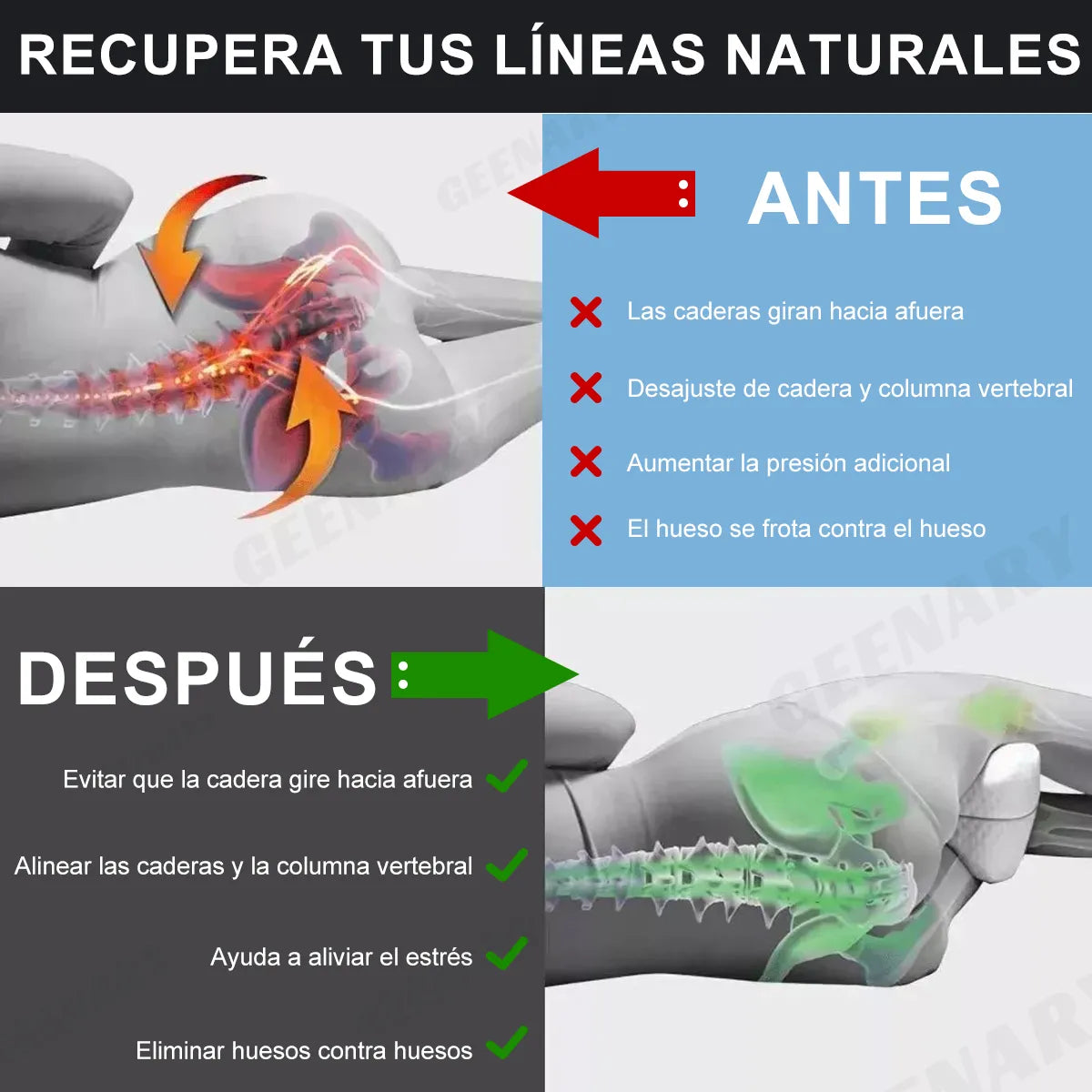 Almohada foam Para Piernas Ortopedica