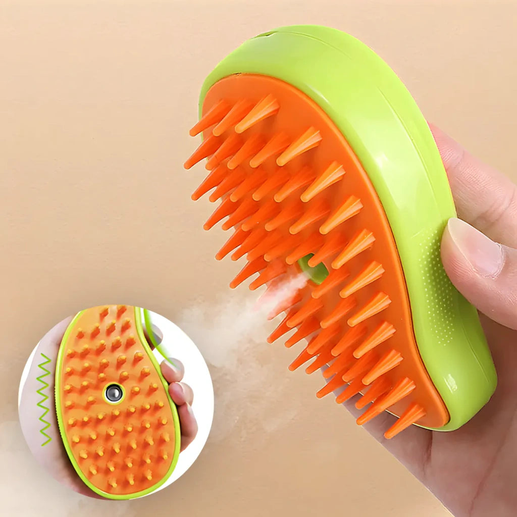 Cepillo Vapor Para Mascotas 3 En 1